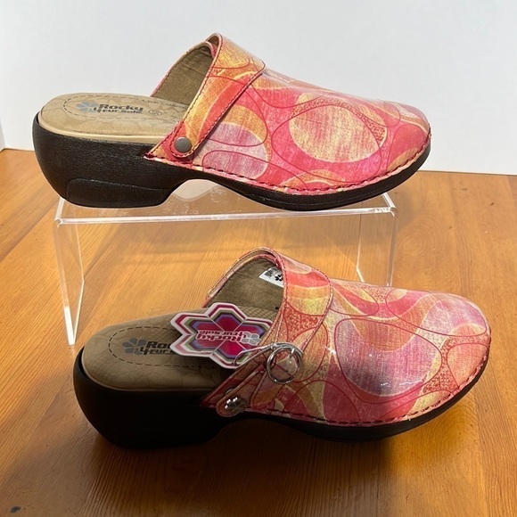 Rocky 4erisole leather multicolored slip on buckled clogs. Size 37. NWT. - Picture 1 of 6